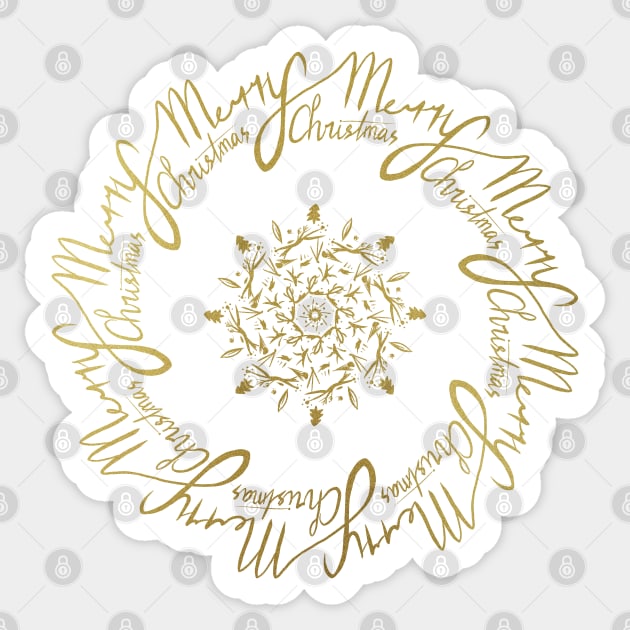 Merry Gold Christmas Sticker by samantha_t